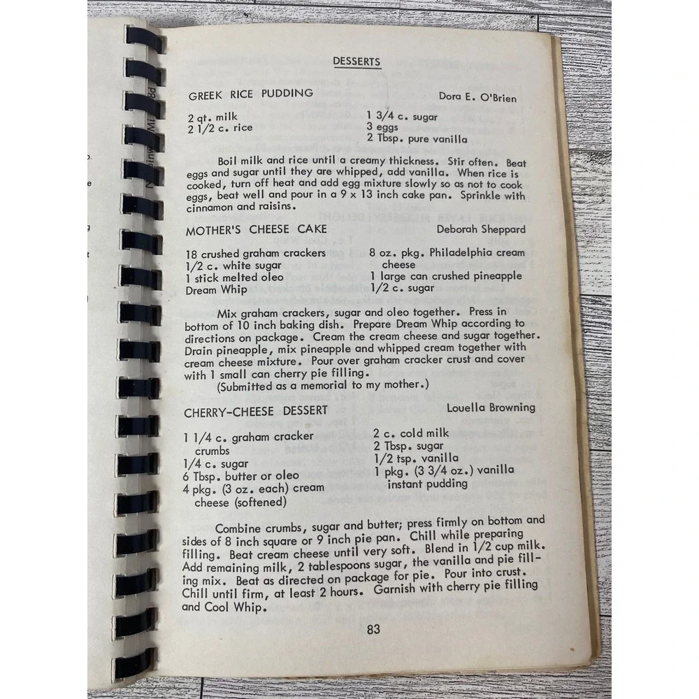 Taste Tempting Treats From Our Town Cookbook Secret Pals and Sewing Gals Recipes